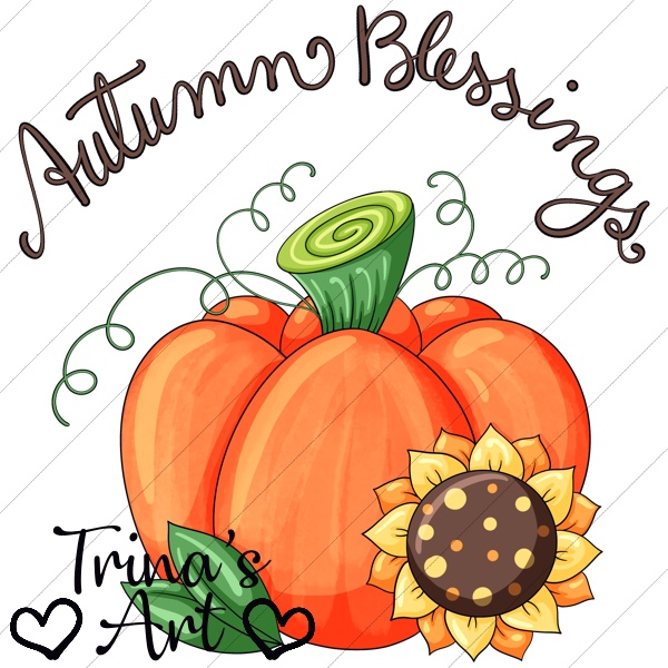 (image for) Autumn Blessings Pumpkin 1 Clip Art