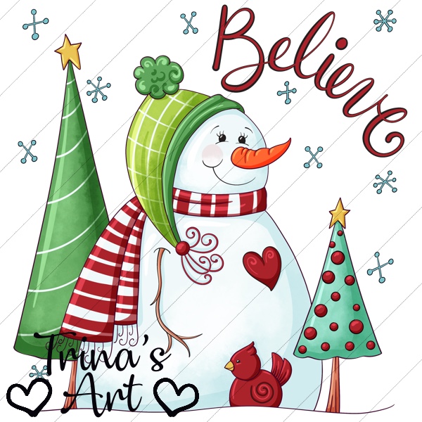 (image for) Believe Snowman 1 Clip Art