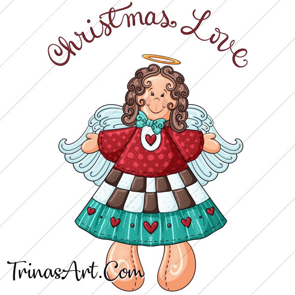 (image for) Christmas Love Angel 1 Clip Art