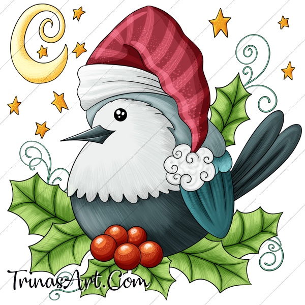 (image for) Christmas Nuthatch 1 Clip Art