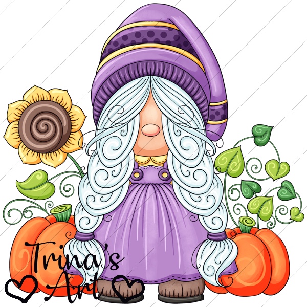 (image for) Fall Girl Gnome 1 Clip Art