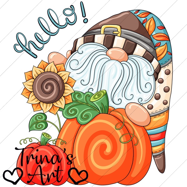 (image for) Hello Fall Gnome 1 Clip Art