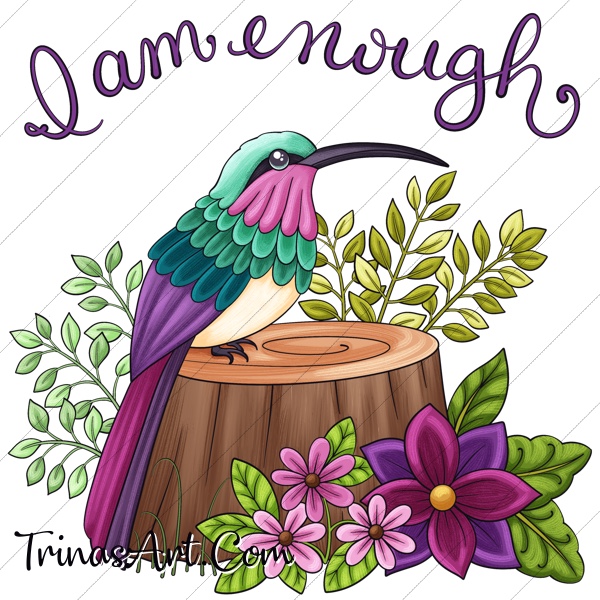 (image for) I Am Enough Hummingbird 1 Clip Art