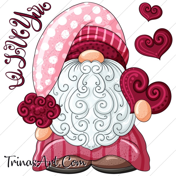 (image for) I Love You Gnome 1 Clip Art