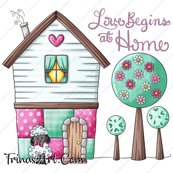 (image for) Love Begins at Home 1 Clip Art