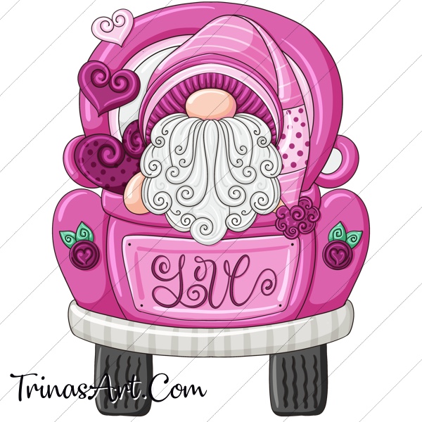 (image for) Love Valentine Gnome 1 Clip Art