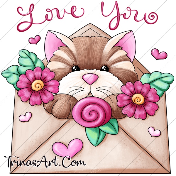 (image for) Love You Kitten 1 Clip Art