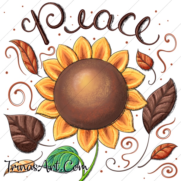 (image for) Peace Sunflower 1 Clip Art