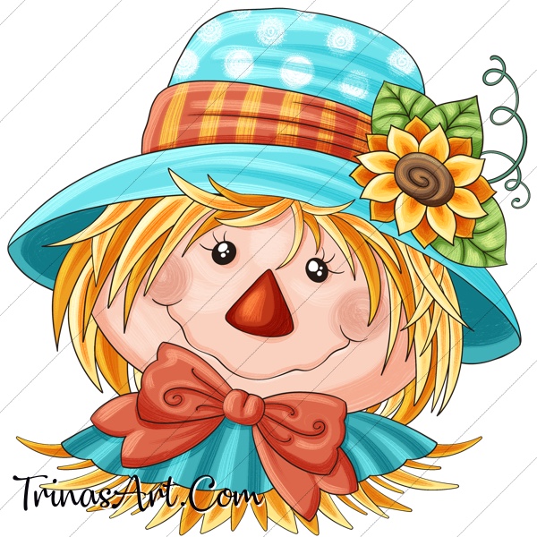 (image for) Scarecrow Face 2 Clip Art